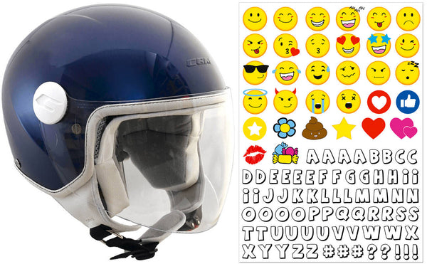 online Casque Demi-Jet Enfant Visière Longue CGM Magic Smile 205S Bleu Métallique Différentes Tailles
