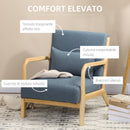 Poltroncina  66x80x77,5 cm in Tessuto Effetto Lino Blu