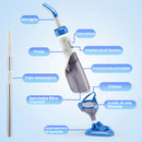 Aspirapolvere per Piscina 90x24x13,5 cm Senza Fili con Spazzola e Filtri in ABS e Alluminio Blu      