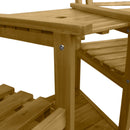 Panchina da Giardino Coppia di Sedute con Tavolino 164x59x87 cm in Legno con Cuscino Grigio 