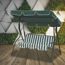 Dondolo da Giardino in Ferro 3 Posti Soriani Verde e Bianco
