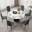 Set 6 Sedie Imbottite per Soggiorno 41x50x97 cm in Acciaio e Tessuto Grigio      