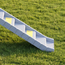 Rampa Pieghevole per Cani per Auto e Letti Alti a 10 Gradini 154x40x7,5 cm con Strisce e Tappetini Antiscivolo in PP e TPR Grigio      