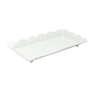 Vassoio Rettangolare 43x28xh5 cm in Metallo Bianco