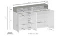Scarpiera 4 Ante e 2 Ripiano a Ribalta 152x35x100 cm Savona 4A 1R Bianco Opaco/Grigio Ardesia  