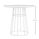 Tavolo da Giardino Ø80,5x74,6 cm in Acciaio e MDF Bianco