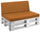 Coussins pour Palettes 120x80 cm Assise et Dossier en Simili Cuir Mariotti Reforma Orange