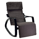 Sedia a Dondolo Imbottita in Legno 67x130x95cm Relax Grigio