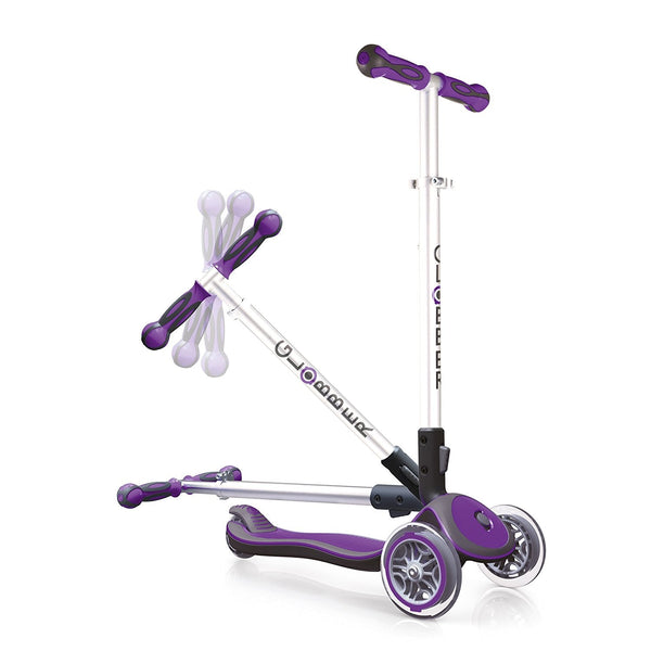 Trottinette 3 Roues Télescopique et Pliable Max 50Kg Globber Elite Violet sconto