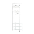 Appendiabiti Panchina per Ingresso con Scarpiera in Acciaio Bianco 67x30x185 cm 