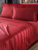 Set Lenzuola Matrimoniale Sopra Sotto e Federe Tinta Unita Garrini Clarice Bordeaux