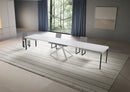 Tavolo Allungabile 200-460x90x77 cm Niket Bianco Frassino Gambe Bianche