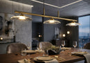Lampadario Emily 3 Luci Vetro Grigio 100x24x18 cm in Ferro e Vetro Oro e Grigio      