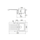 Lavello 86x50 cm reversibile 1 vasca gocciolatoio croma Samet