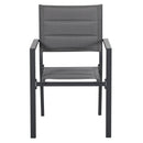 Set Tavolo Allungabile in Vetro e 6 Sedie da Giardino in Alluminio e Tessuto a Rete Grigio Scuro