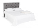 Testiera Letto Matrimoniale 160x8x120 cm in Poliestere Effetto Velluto Grigio