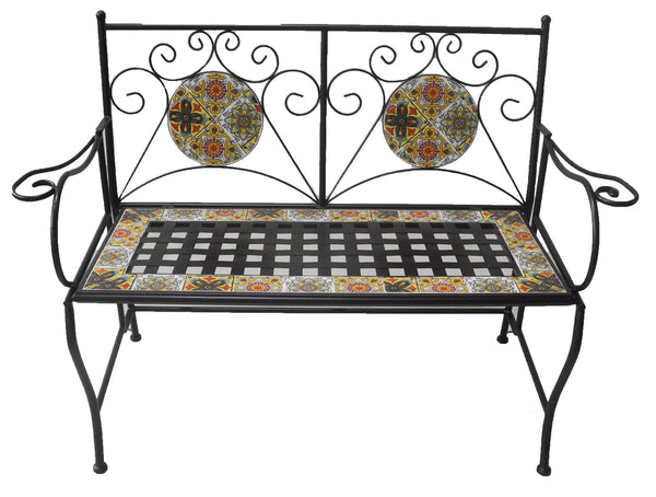 Banc de jardin Soriani Ravello en fer avec mosaïque acquista