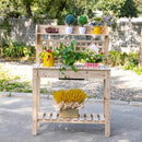 Banco da Lavoro per Giardinaggio 100x45x140 cm in Legno Naturale