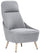 Fauteuil Rembourré en Tissu avec Pieds en Acier Tosini Memphis Gris Clair