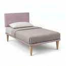 Letto Singolo con Rete Rivestita Microfibra Glicine Tessis Testata Flat Varie Misure