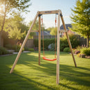 Altalena Singola per Bambini in Legno Massello FSC Arancione