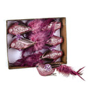 Set 12 Uccellini con Clip H20 cm Rosa