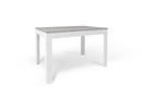 Tavolo Allungabile 120/170x80x75 cm Cemento e Ossido Bianco   