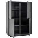 Credenza Rock 4 ante effetto marmo nero 92x43x145h cm