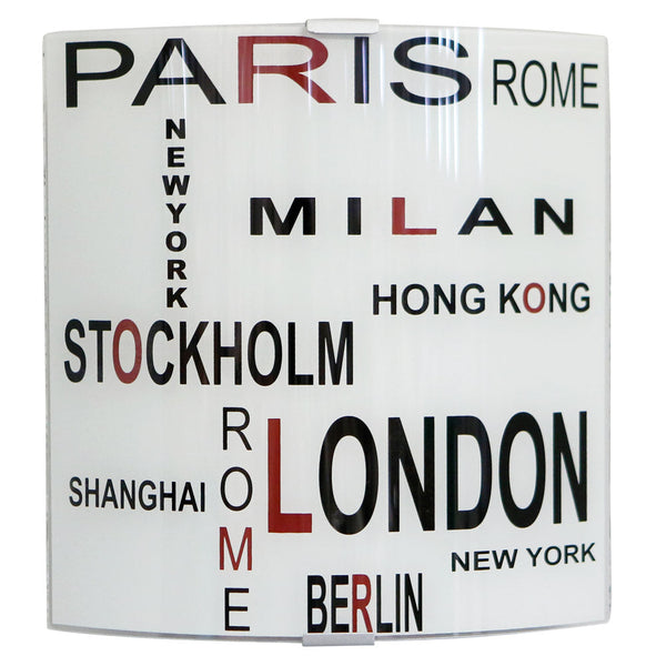 Applique 1xE27 Argent Cadre Verre Plaque Capitales E-Energy Capitals prezzo