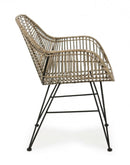 Sedia con Braccioli Raquel in Fibre Naturali