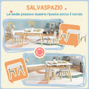 Set Tavolo con 2 Sedie per Bambini Orecchie di Coniglio Bianco  