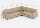 Divano Angolare 6 Posti 281x241x85 cm Karay in Tessuto Beige