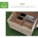 Pollaio con Area di Corsa per Esterno con 2 Nidificazioni in Legno 196x73.5x98 cm 
