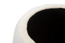 Puff Contenitore Paris Ø43x43 cm in Legno Spugna e Poliestere Crema e Oro
