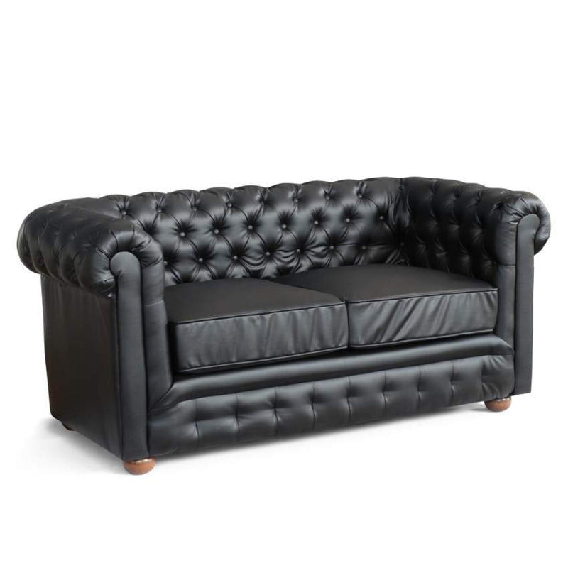 Divano 2 Posti 170x81x77 cm in Similpelle Nero