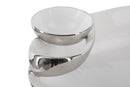 Svuota Tasche Soap 37x26x11,5 cm in Ceramica Bianco e Argento