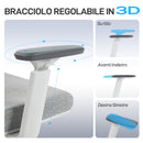 Sedia da Ufficio Ergonomica e Traspirante 64,5x62,5x112-122 cm con Supporto Lombare Dinamico 4D Multicolore      