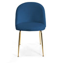 Sedia Sammi 50x57xh47/77,5 cm in Tessuto Velluto Blu/Oro