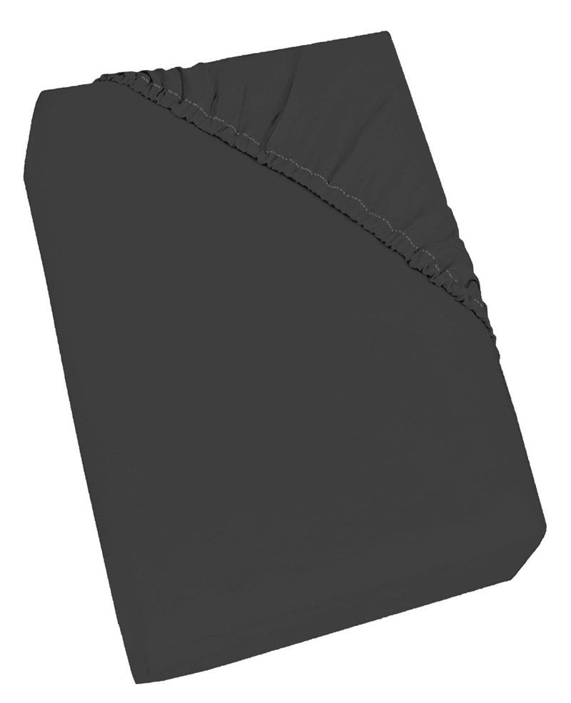 Lenzuolo Sotto con Angoli ed Elastico Tinta Unita Grigio Scuro Varie Misure