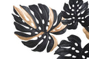 Pannelo Dark Leaf 133x6,5x63 cm in Ferro Nero e Oro