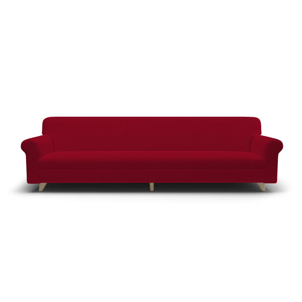 acquista Housse de canapé extensible en polyester et coton bordeaux tendance