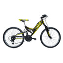 Bicicletta MTB Ragazzo 24” 6 Velocità Vyper Biammortizzata Giallo o Nero o Verde