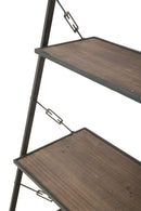 Mobiletto Scaletta Raw 65x41x180 cm in Ferro e MDF Marrone e Nero