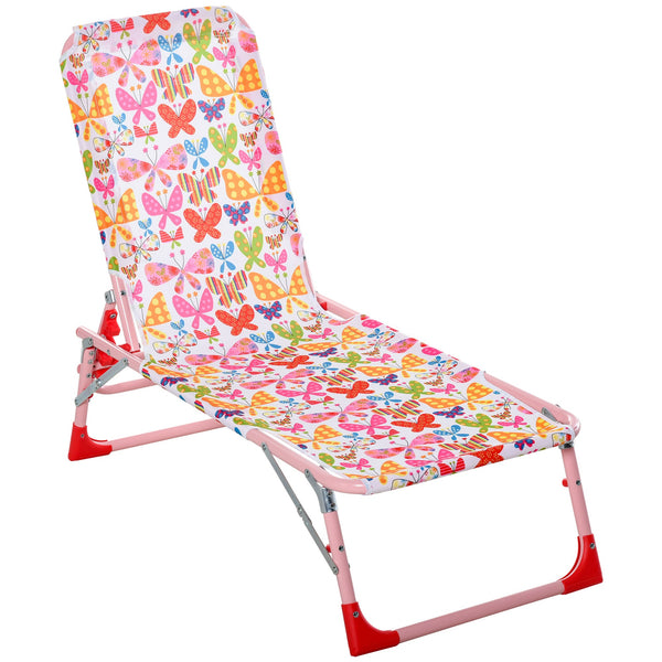 online Transat Enfant Pliant 118x40x24 cm en Métal et Polyester Rose