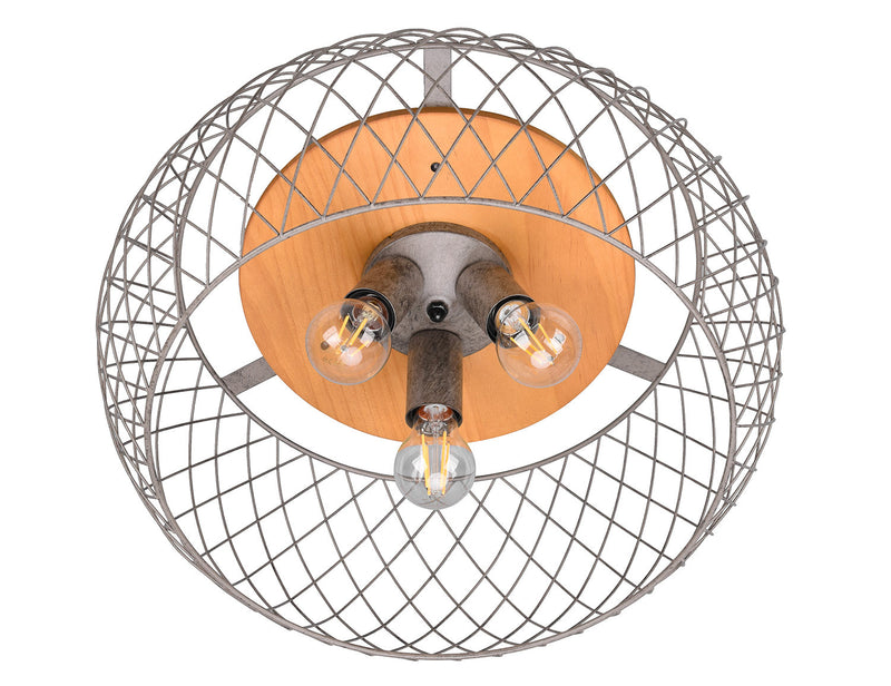 Plafoniera da Interno Attacco E27 in Metallo Nichel Satinato 