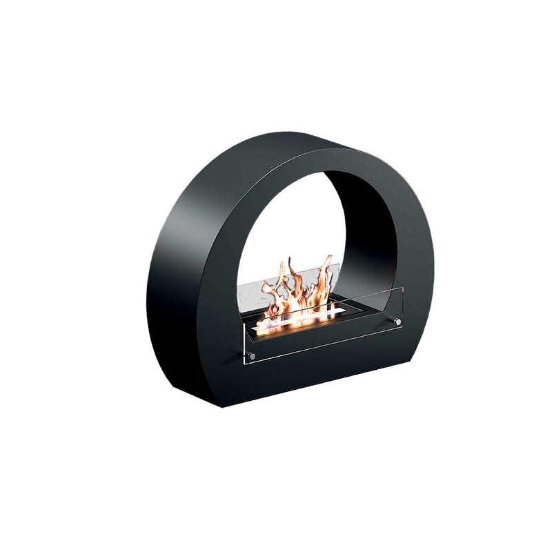 Camino a Bioetanolo da Pavimento 64x23x52 cm 2000W 1,5L Bologna Nero 