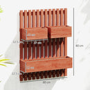 Fioriera Verticale a Doghe 60x16x80 cm con 3 Vasi Rimovibili in Legno di Abete Marrone      
