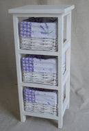 Cassettiera in Legno 3 Cassetti 25x25H59cm Lavanda