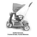 Triciclo a Spinta Seggiolino Reversibile per Bambini Kidfun Classic Fucsia e Viola