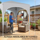 Gazebo Pieghevole da Giardino 200x200 cm UPF50+ Portatile in Tessuto Oxford Grigio Chiaro      
